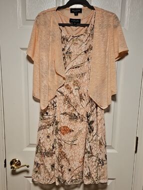 Perceptions Lace Floral Dress with Matching Cardigan